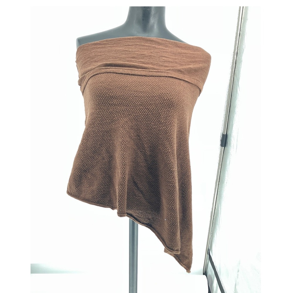 Free People free-est Brown Knit Strapless Asymmetrical Tube Top Size S/P